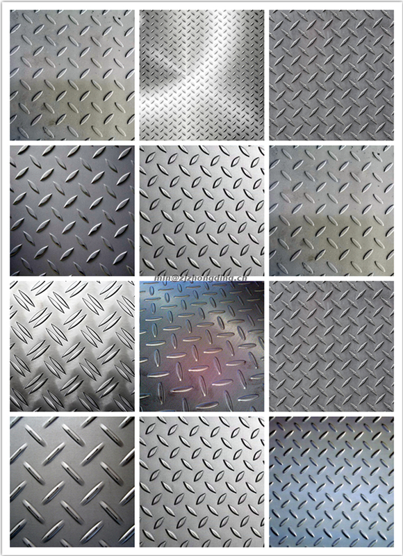 Hot dip galvanized ASTM B209 ASTM A36 Mild Steel Carbon Checkered Steel Plate Embossed Sheet Anti-slip steel plate weight price chart